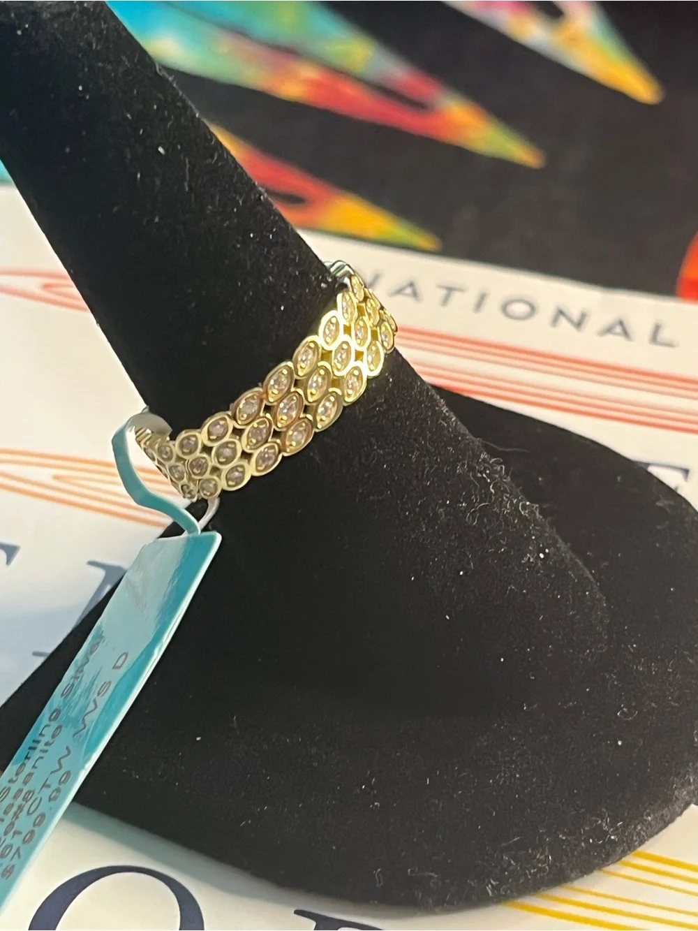 NWT 0.61 CTW VVS D Moissanite 925 Sterling Silver Multi-Row Ring Size 8